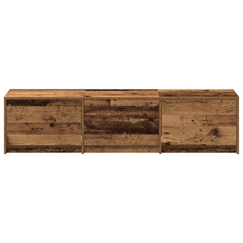 Unfinished TV Stand, Old Wood, 40cm H x 162.5cm L x 34cm W