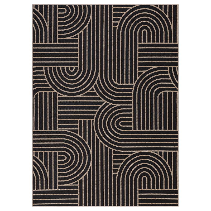 Ultra-Thin Washable Jute Runner Rug – Non-Slip, Non-Shedding, Modern Neutral Rainbow Abstract Carpet for Entryway, Living Room, Dining, Patio