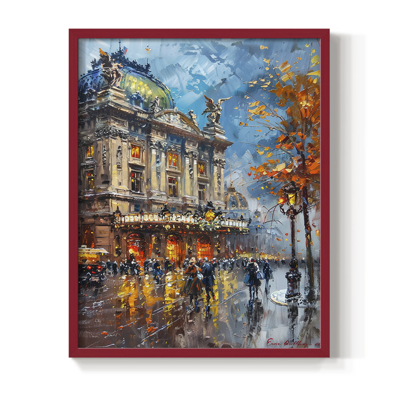 "Paysages série CCDXLII", Rouge, H 21 po x l 17 po