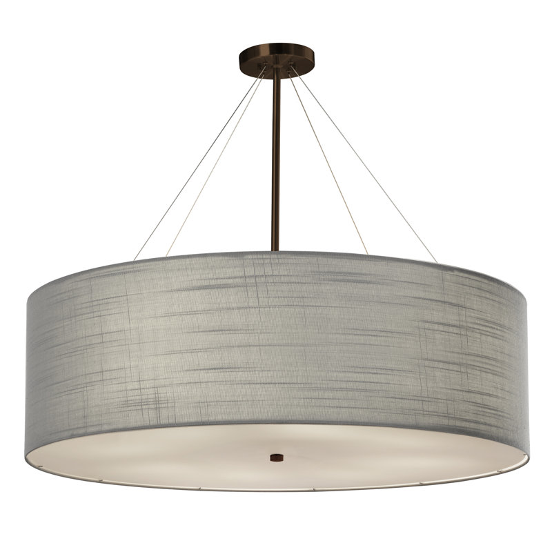 Lustre cylindrique Aoko, Bronze foncé, Gris, H 15 po x l 48 po x P 48 po