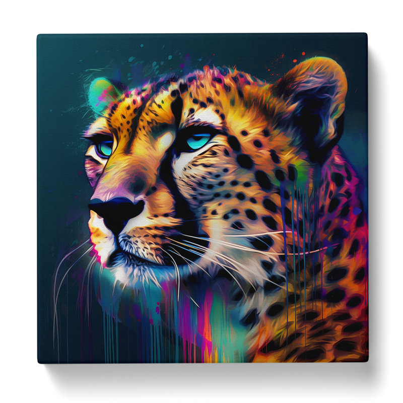 Cheetah Glitch Art No.2 - Print, 50cm H x 50cm W x 3cm D