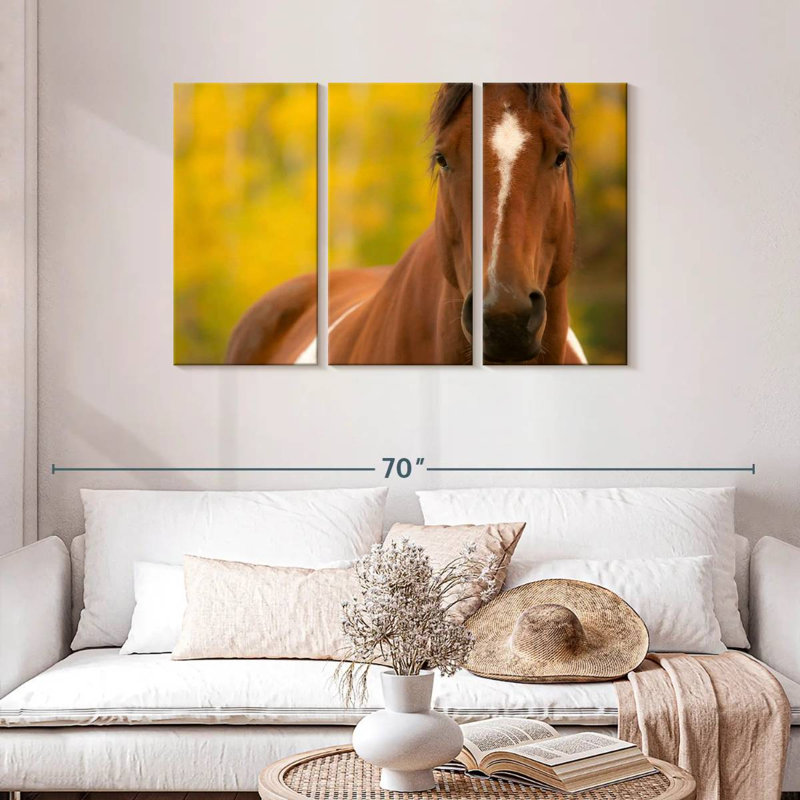 Cheval peint Brampt, H 48 po x l 74 po