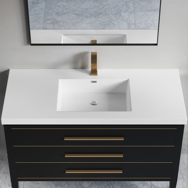 Dowell 49" Rectangular Drop-In Single Vanity Tops with Overflow