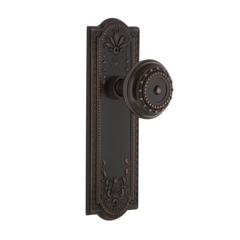 Meadows Plate with Meadows Door Knob, Timeless Bronze, 2-3/8"