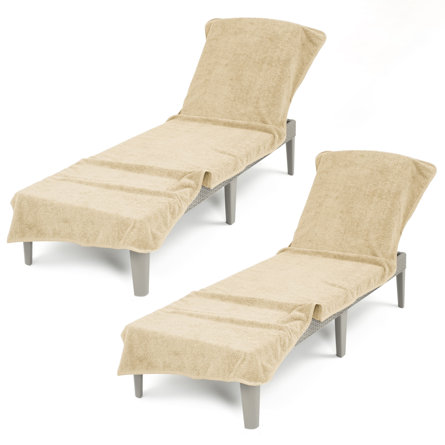 Chaise Lounge Covers with Pocket, 86"x32" Oversized Beach Pool Lounge Chair Towel
