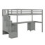 Loft Bed Frame With Built-In Desk And Double Storage Drawers-1261045123