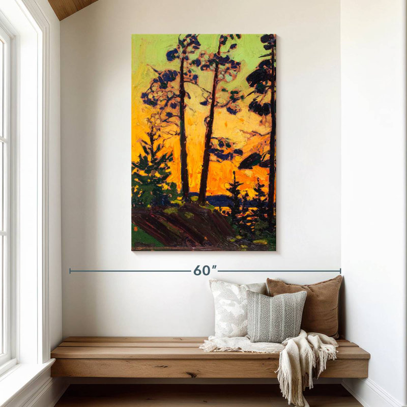 Harnek Pine Trees At Sunset, 48" H x 32" W