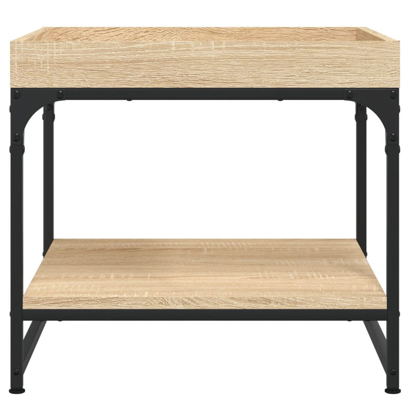 Eichorn Four Leg Coffee Table with Storage, 45cm H x 49.5cm L x 49.5cm W, Brown