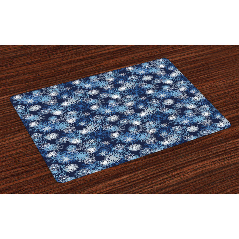 Ashutosh Winter Ornate Snowflakes Xmas Placemat