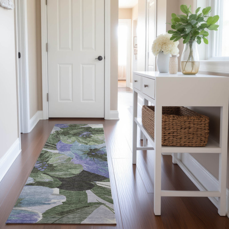 Premium Machine Washable Northdale AMF1487 Floral Rug, Runner 2'3" x 7'6"