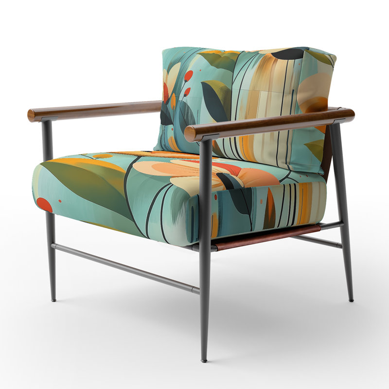 Chaise d'appoint Poppies, Brown Round Arms