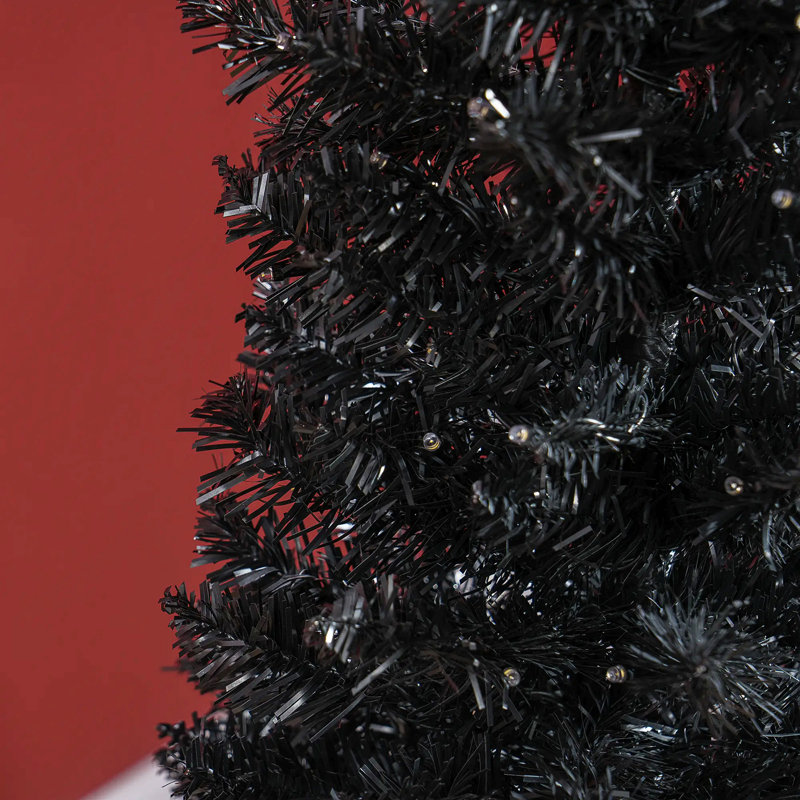 Crayon arbre de Noël noir, H 6 pi, Noir, Illuminée