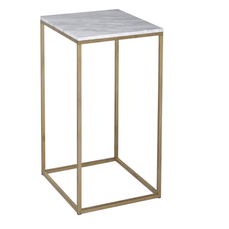 Licata End Table, Marble / Brass
