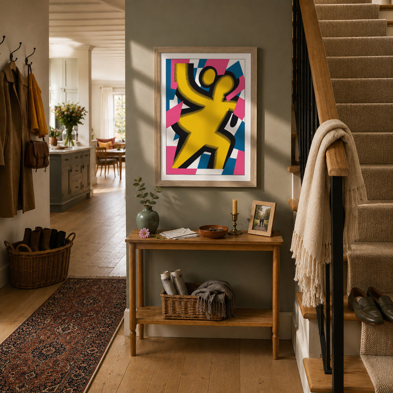 Joyful Figure Modern - Print, A2 - 59.4 x 42.0 cm, Oak