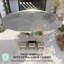 Grand parasol double avec 36 lumières solaires à DEL, double auvent pour abat-jour, 12 nervures et structure en acier, manivelle facile, acier gris, dimensions de 14,4 pi x 8,4 pi 7,9 po, base de parasol à DEL incluse