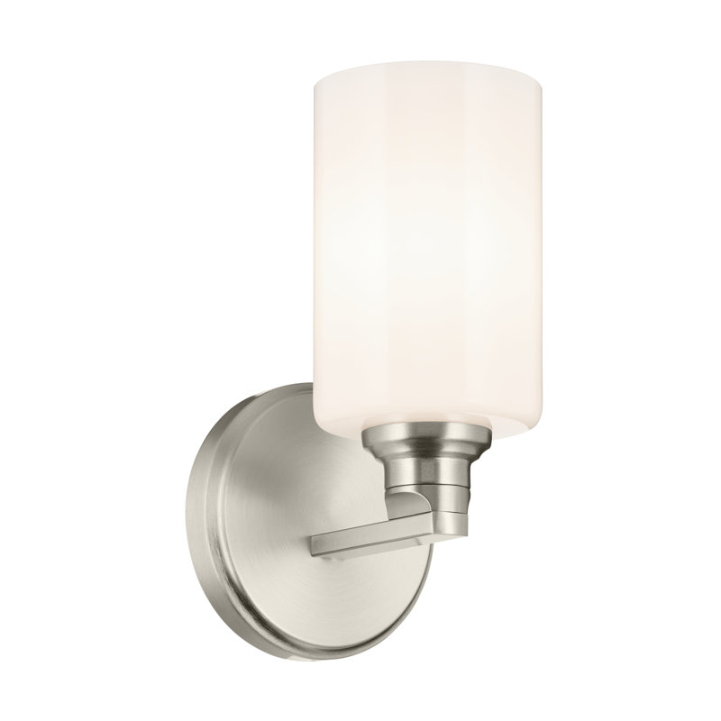 Applique murale 1 lumière 9,5 po avec verre, Brushed Nickel, Opale gravée