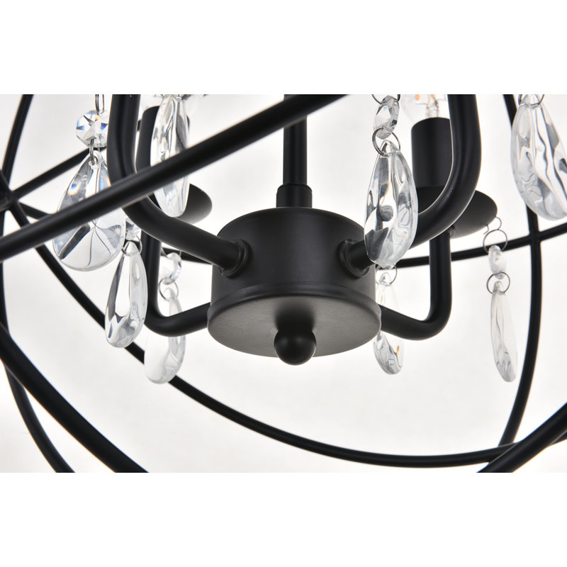 Luminaire suspendu Mayo, Noir mat, H 17,6 po x l 16 po x P 16 po, 4 lumières