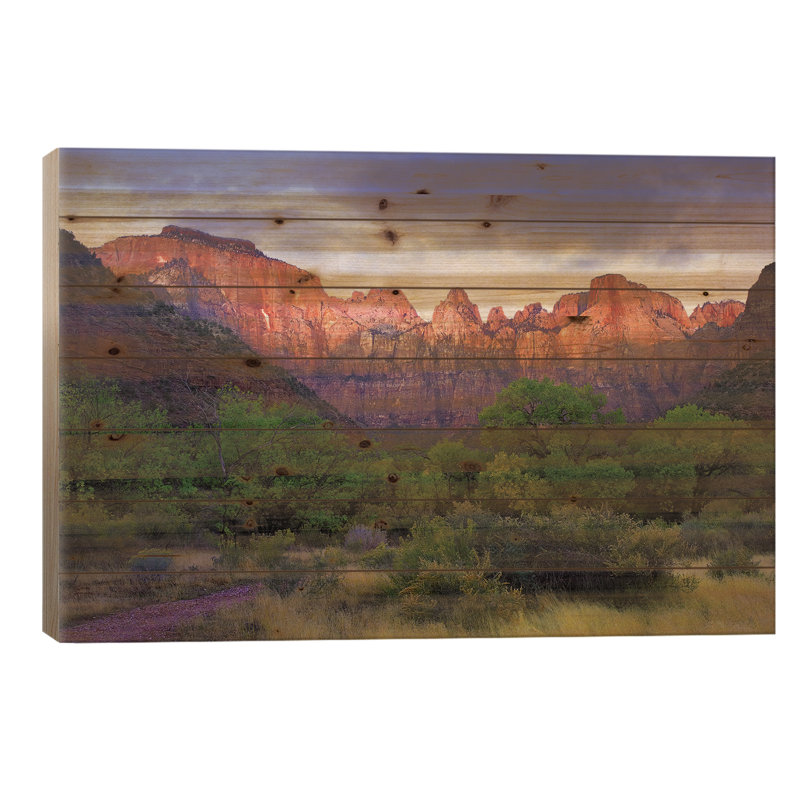 Tours de la Vierge, parc national de Zion, Utah par Tim Fitzharris - impression sur bois sans cadre