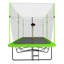 Trampoline rectangulaire 10 pi x 17 pi avec tissu vert, tubes en acier galvanisé thermolaqué noir avec système de panier de basketball