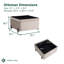 Pouf de rangement carré en velours Delton de 79 cm de large avec plateau rabattable-264571692