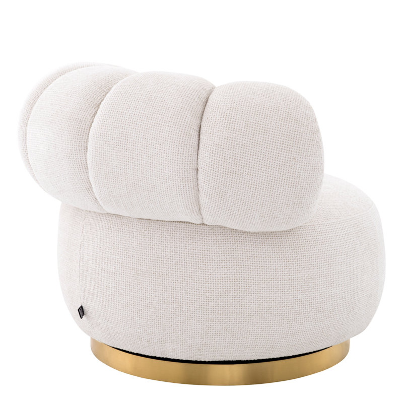 Phedra Swivel Barrel Chair, Lyssa Off-White Polyester Blend