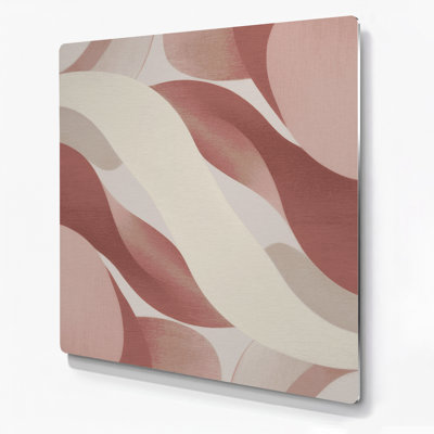 Abstract Shapes 35 Beige Metal Wall Art
