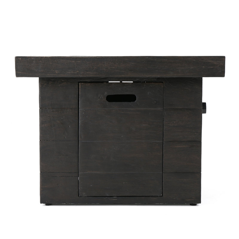 Rosia Square Concrete Propane Smokeless Fire Pit Table with Hidden Fuel Tank, Brown