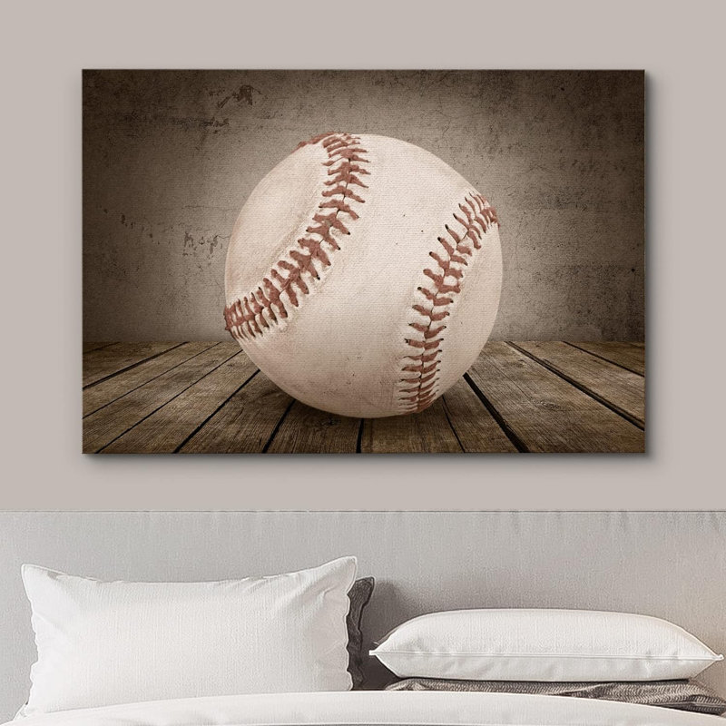Baseball rétro, gros plan sur des panneaux à effet de bois, photographie de sport, art moderne, urbain contemporain