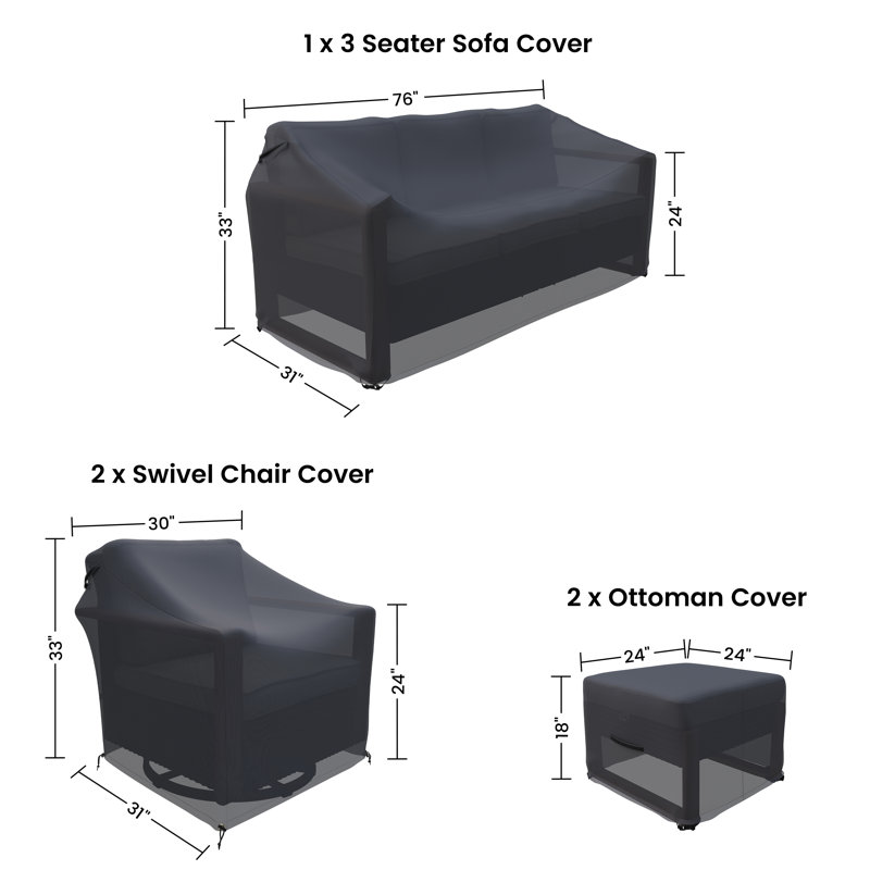 Drazen Outdoor Wicker Conversation Set Group Seating Patio Furniture Covers