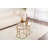 Modern Coffee Table Set (2 Pieces), Gold & Transparent, 23.6 x 23.6 x 16.9 inches & 16.5 x 16.5 x 15.4 inches | Tempered Glass Top (0.2 inches) & 100% Metal Frame (0.06 inches) | Elegant Design for Glam Living Rooms-1637341365-1637341386
