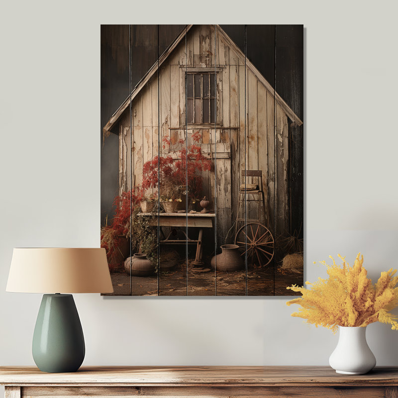 " Barns Rustic Charm X ", 32" H x 24" W x 0.78" D