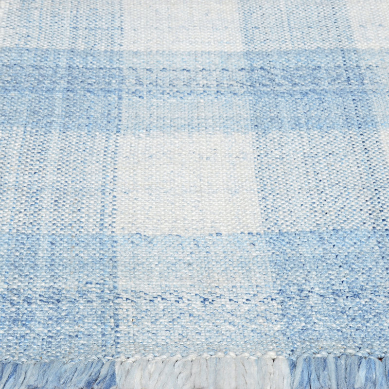 Tapis ivoire / bleu Debarghya, Rectangle 8 pi x 10 pi