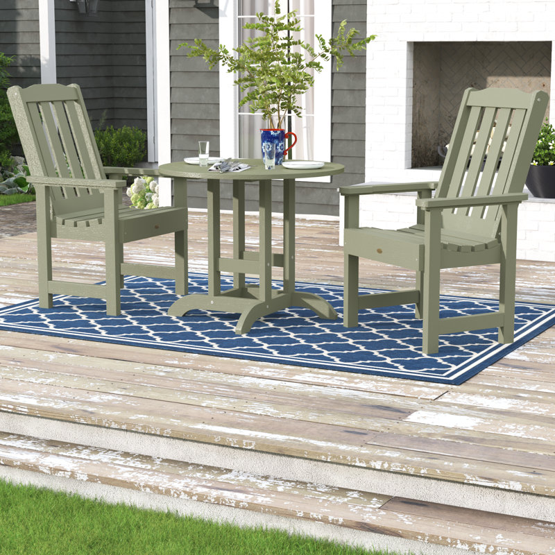 Arbnora 4 - Person Patio Dining Set with Round Table, Eucalyptus, 30" H x 48" W x 48" D, 4