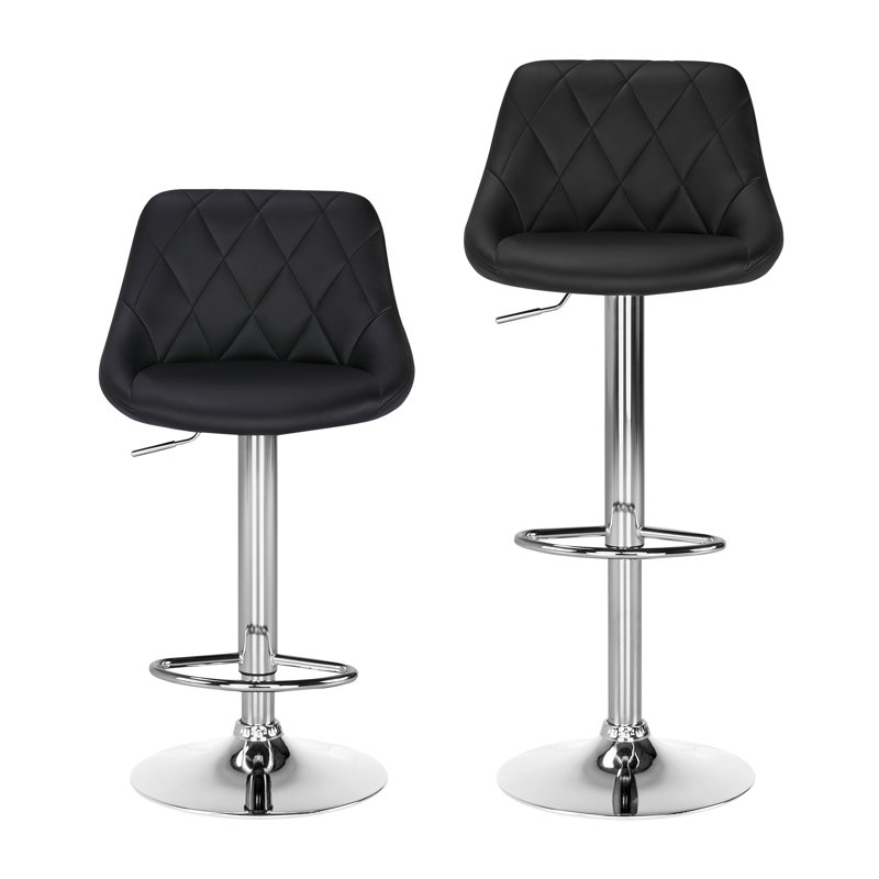 Tabouret de bar pivotant à hauteur réglable, Noir
