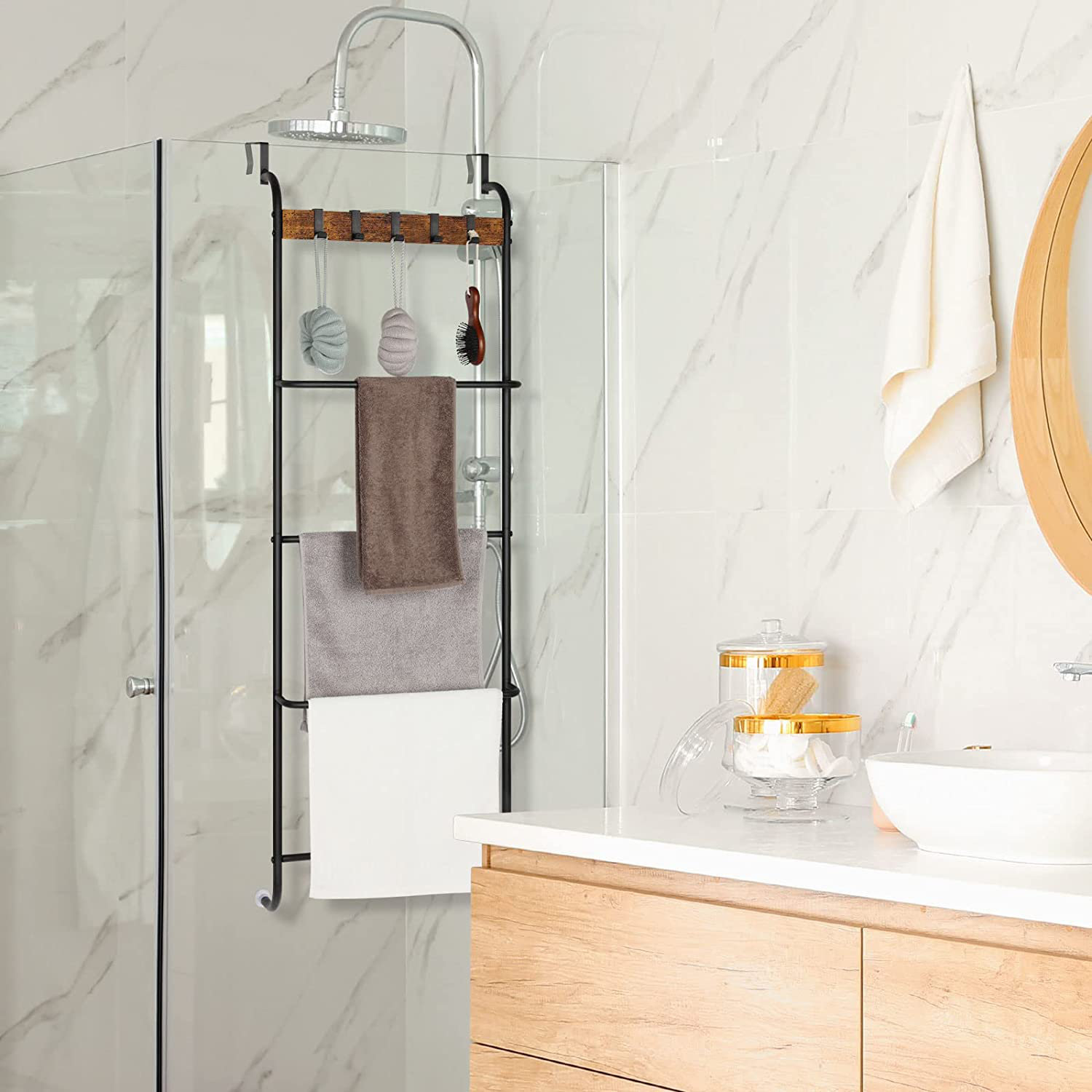 Bathroom door towel bar sales