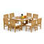 6 Seats 7 Pcs Grade-A Teak Wood Dining Set: 60" Square Rectangle Butterfly Table And 6 Devon Armless Chairs #11DV1400-1795590644
