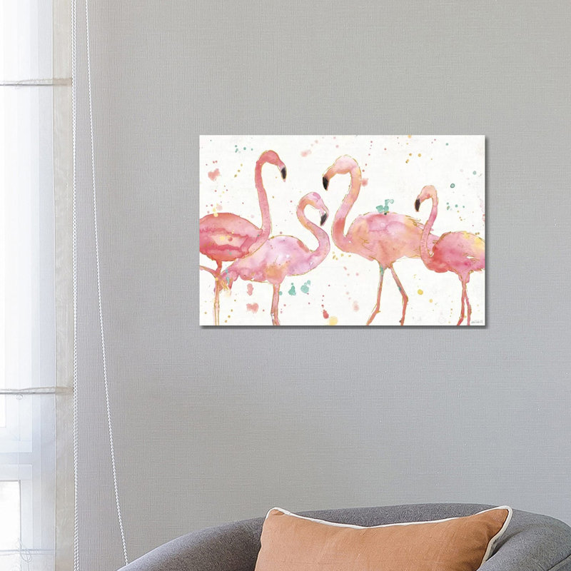 Flamingo Fever I 1 Piece Wall Art, 30.48 cm H x 45.72 cm W, Wrapped Canvas
