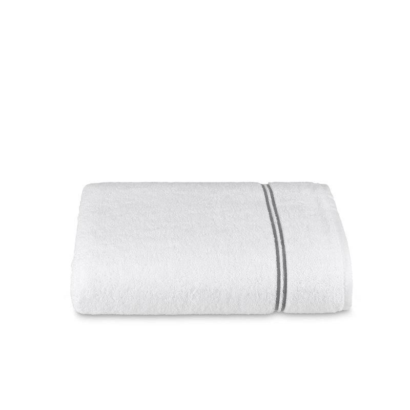 Drap de bain en coton Glendell, Blanc / pierre