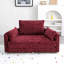Canapé-lit pliable polyvalent, polyvalent et pratique. Se transforme en chaise longue, matelas. Lin bourgogne, pour tout espace convertible. Se transforme en chaise longue moderne