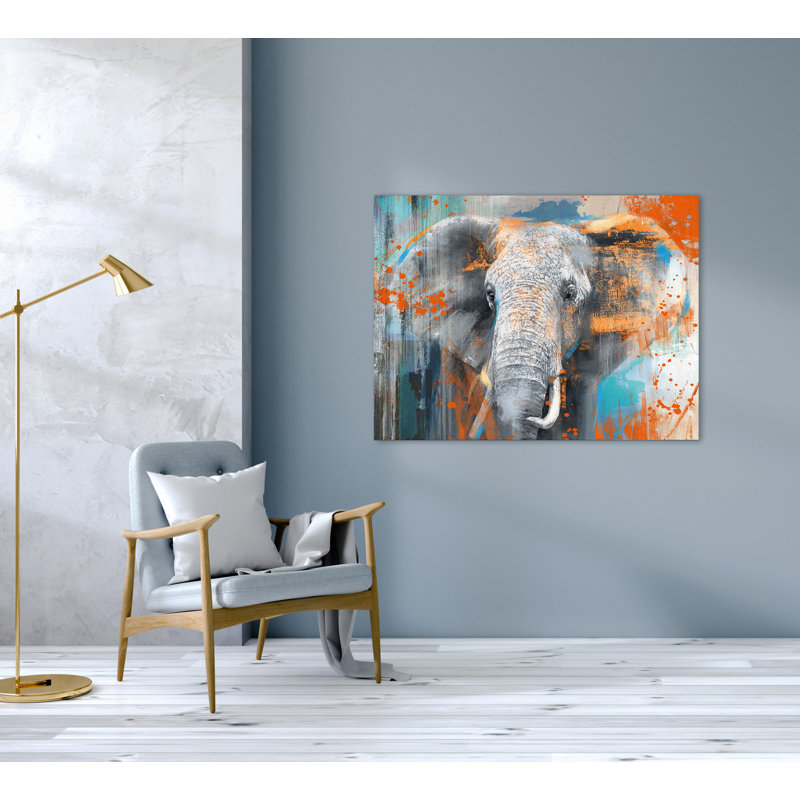 Popart Elephant - Wrapped Canvas Painting