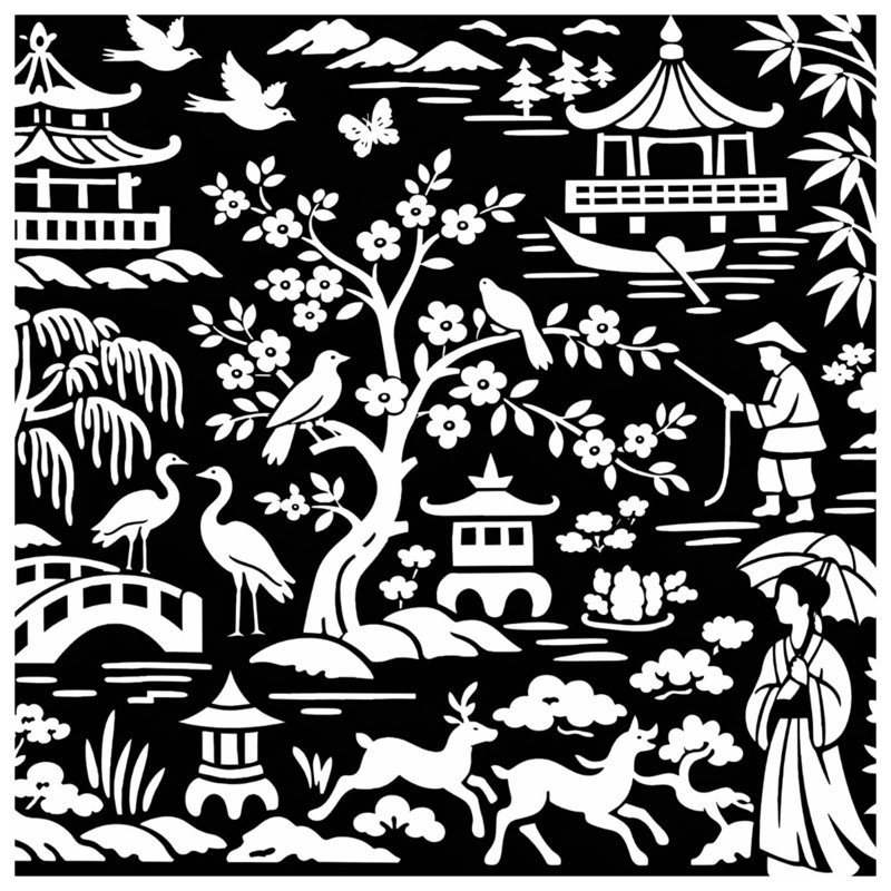 Coussins décoratifs asiatiques, 20 x 20 inches