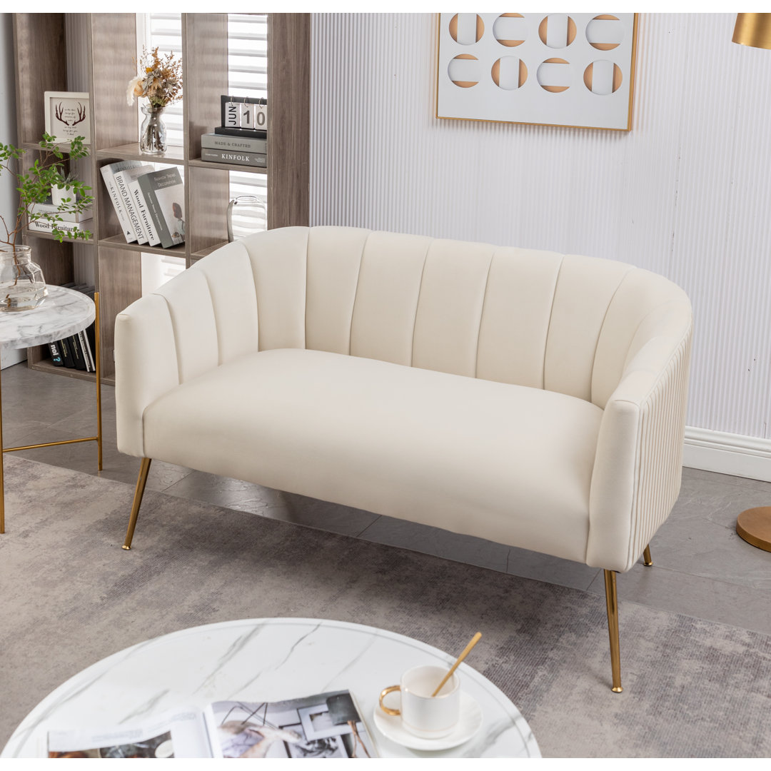 Mariantonietta 51'' Velvet Loveseat Mercer41 Upholstery