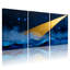 «Night Sky Light Beam Ocean Waves», ensemble de 3 impressions sur toile-190099238