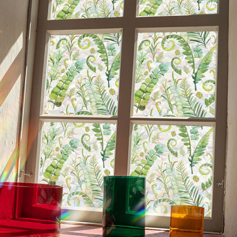 Film d'intimité pour fenêtre Rainbow Fern Leaves