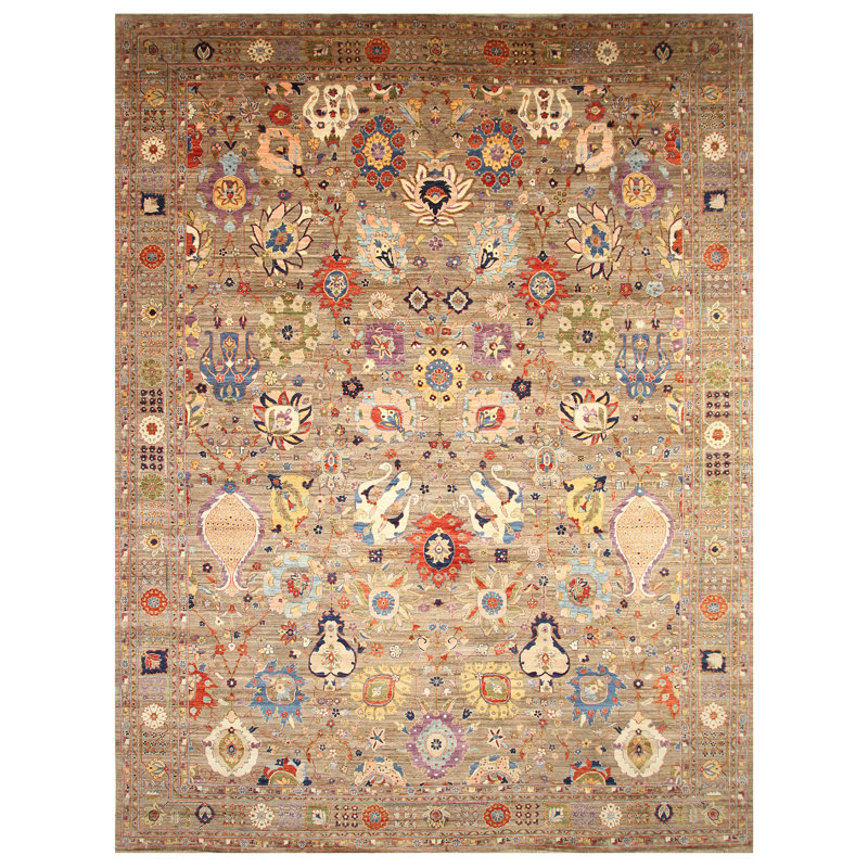 High-Quality Hand-Knotted Camel Area Rug