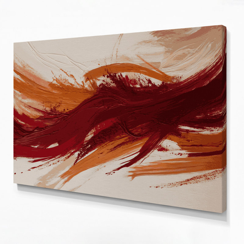 «Lyrical Abstraction 4», art mural sur toile beige, H 20 po x l 30 po