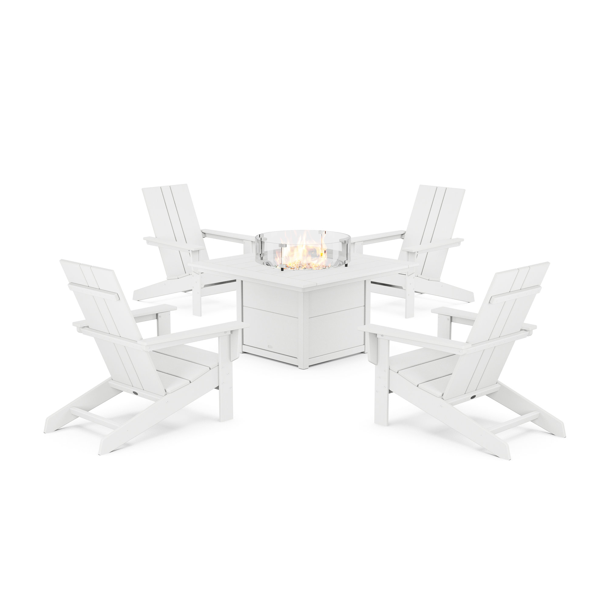 Outdoor Adirondack Chair With Table, White