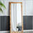 Burl Wood Rectangle Floor Mirror with Visible Grain Details