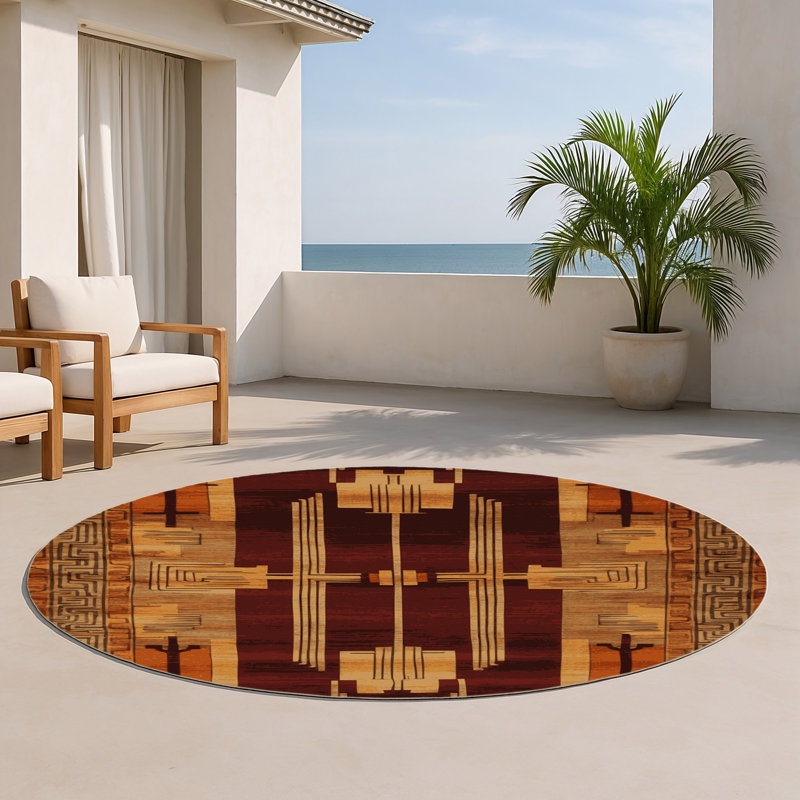 Tapis intérieur et extérieur ArtDeco, Rond 5 pi