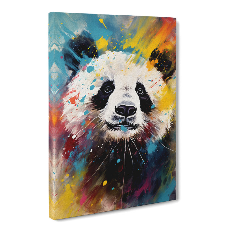 Panda Gestural No.3 - Wrapped Canvas, 60cm H x 40cm W x 3cm D